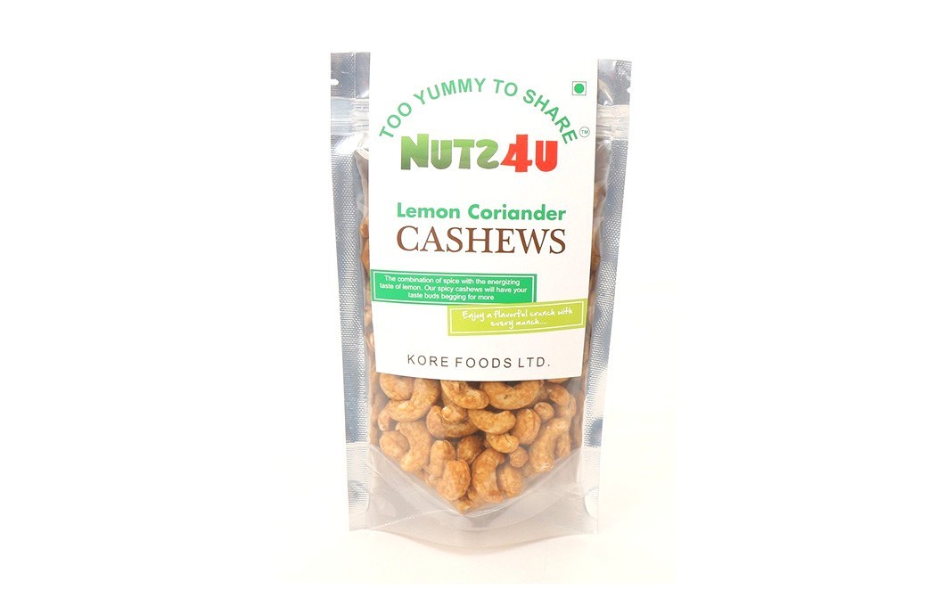 Nuts4U Lemon Coriander Cashews    Pack  200 grams